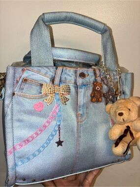 24HR DROP ⬇️ Betsey Johnson Jean tote bag & bag charm